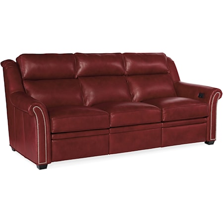 Transitional Double Reclining Power Sofa