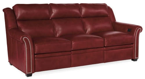 Transitional Double Reclining Power Sofa