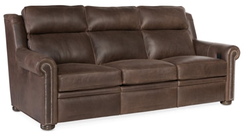 Traditional Reclining Sofa with Nailhead Trim