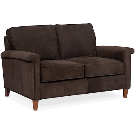 Transitional Loveseat with Key Arms