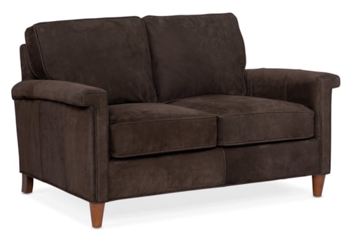 Transitional Loveseat with Key Arms