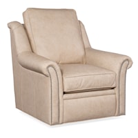 Transitional Swivel Chair with Nailhead Trim