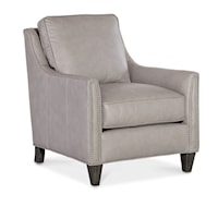 Transitional Stationary Chair with Nailhead Trim