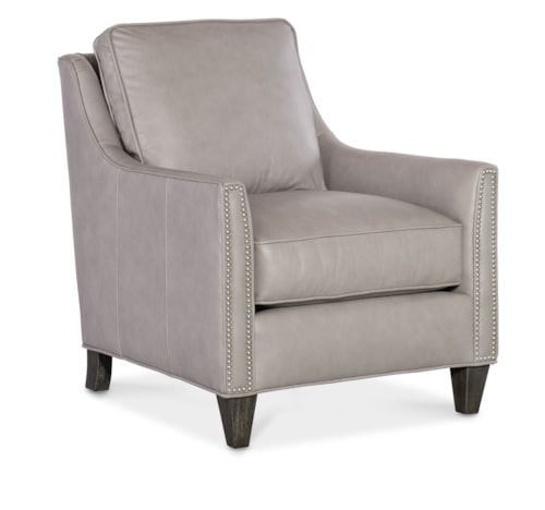 Transitional Stationary Chair with Nailhead Trim