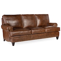 Traditional Stationary Sofa with Nailhead Trim