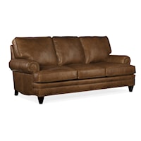 Traditional Stationary Sofa with Nailhead Trim