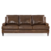 Transitional Stationary Sofa with Wood Legs
