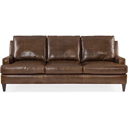 Transitional Stationary Sofa with Wood Legs