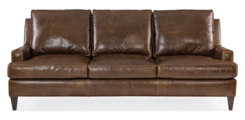 Transitional Stationary Sofa with Wood Legs