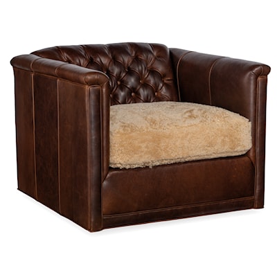 Bradington Young Jaden Swivel Tufted Chair 8-Way Tie