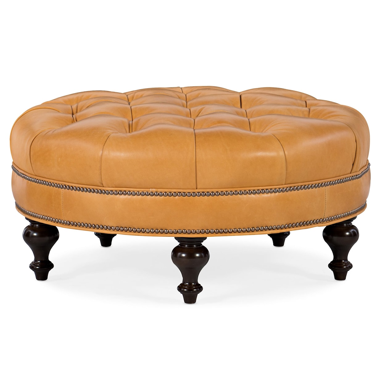 Bradington Young Well-Rounded Tufted Round Ottoman