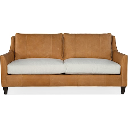 Transitional 2-Cushion Apartment Sofa with 8-Way Tie