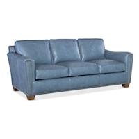 Transitional Stationary Sofa with Wood Legs