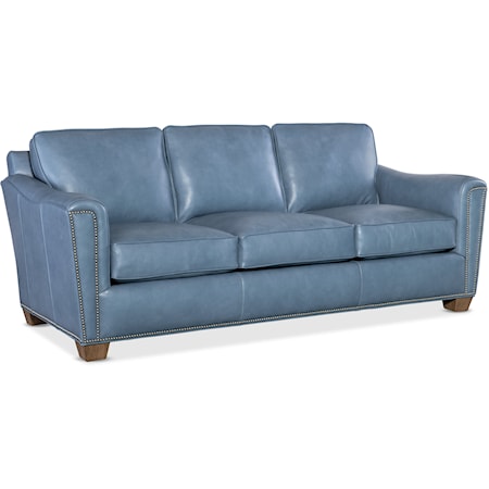 Transitional Stationary Sofa with Wood Legs