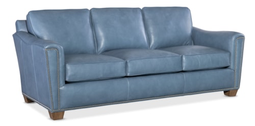 Transitional Stationary Sofa with Wood Legs