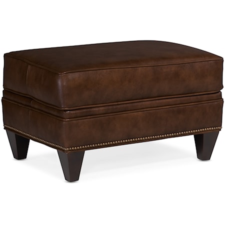 Traditional Ottoman with Nailhead Trim