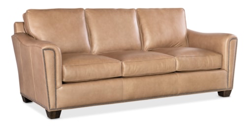 Transitional Stationary Sofa with Wood Legs