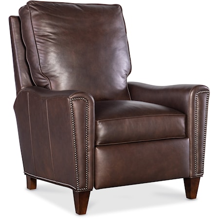 Transitional Lounger Reclining Chair with Wood Legs
