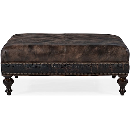 Transitional 42" Large Square Ottoman