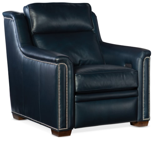 Transitional Power Recliner with Nailhead Trim