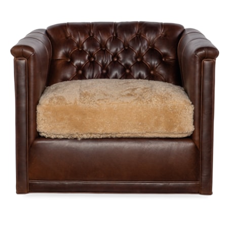 Swivel Tufted Chair 8-Way Tie