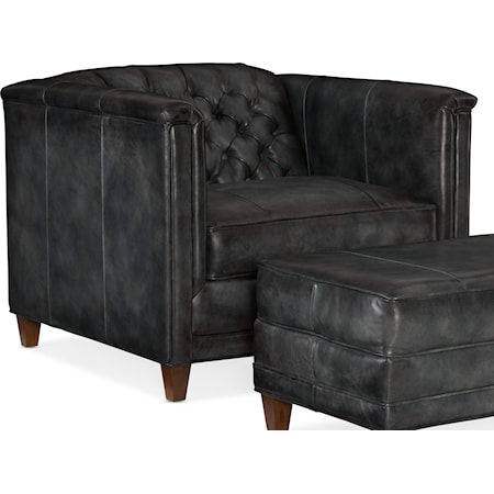 Transitional Tufted Tuxedo Accent Chair