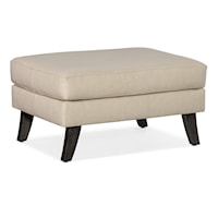 Contemporary Accent Ottoman with Flared Legs