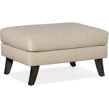 Contemporary Accent Ottoman with Flared Legs