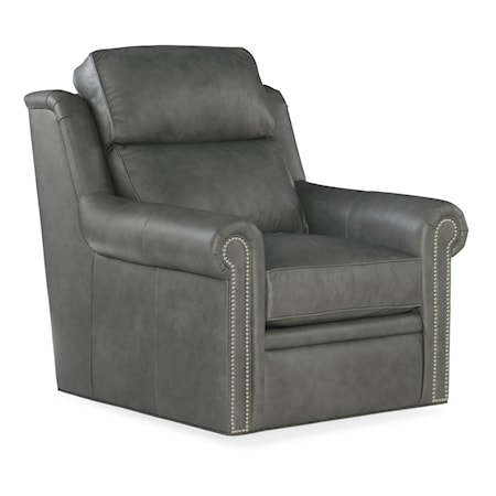 Swivel Chair with Nailhead Trim