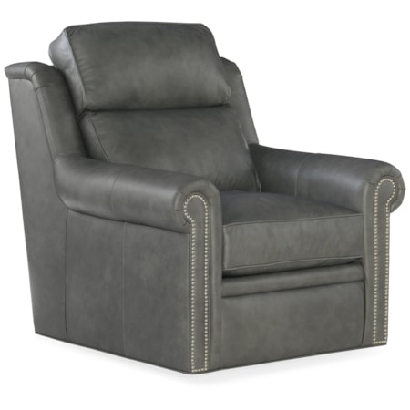 Swivel Chair with Nailhead Trim