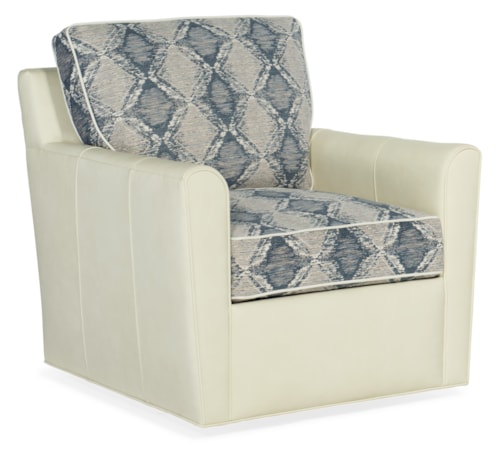 Transitional Swivel Chair with 8-Way Tie