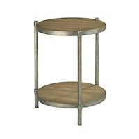Transitional Round Accent Table with Shelf