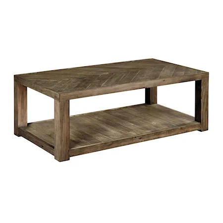 Farmhouse Rectangular Cocktail Table with Removable Casters