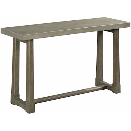 Transitional Sofa Table with Concrete Top