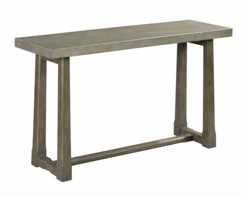 Transitional Sofa Table with Concrete Top