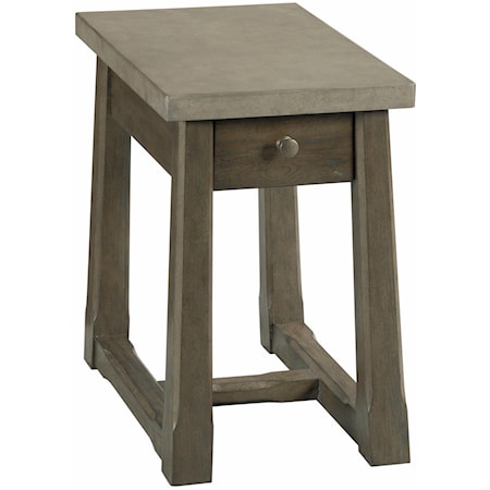 Transitional Chairside Table with Concrete Top