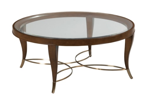 Transitional Coffee Table with Glass Top