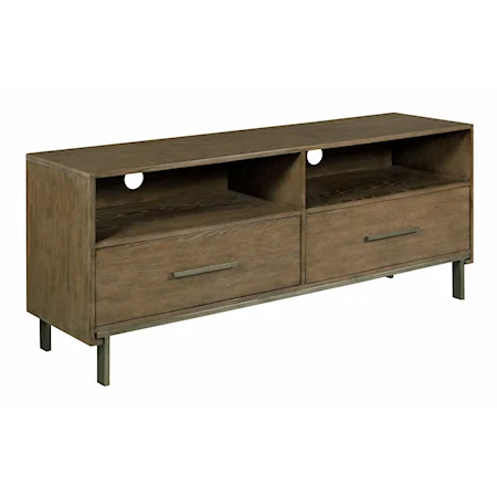 Contemporary 2-Drawer TV Stand with Metal Legs