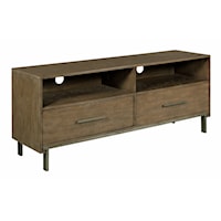 Contemporary 2-Drawer TV Stand with Metal Legs