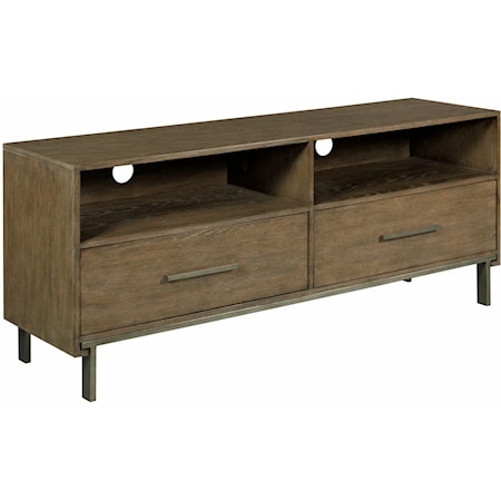 Contemporary 2-Drawer TV Stand with Metal Legs