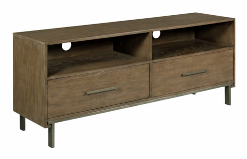 Contemporary 2-Drawer TV Stand with Metal Legs