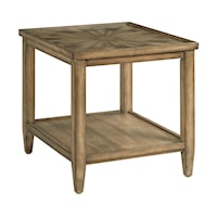 Transitional Rectangular End Table with Shelf