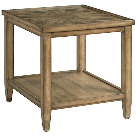 Transitional Rectangular End Table with Shelf