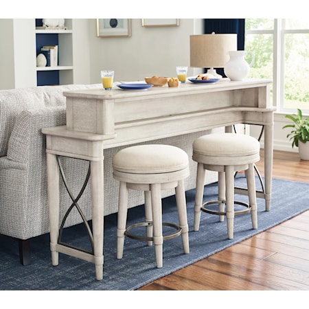 Counter Console with Two Stools