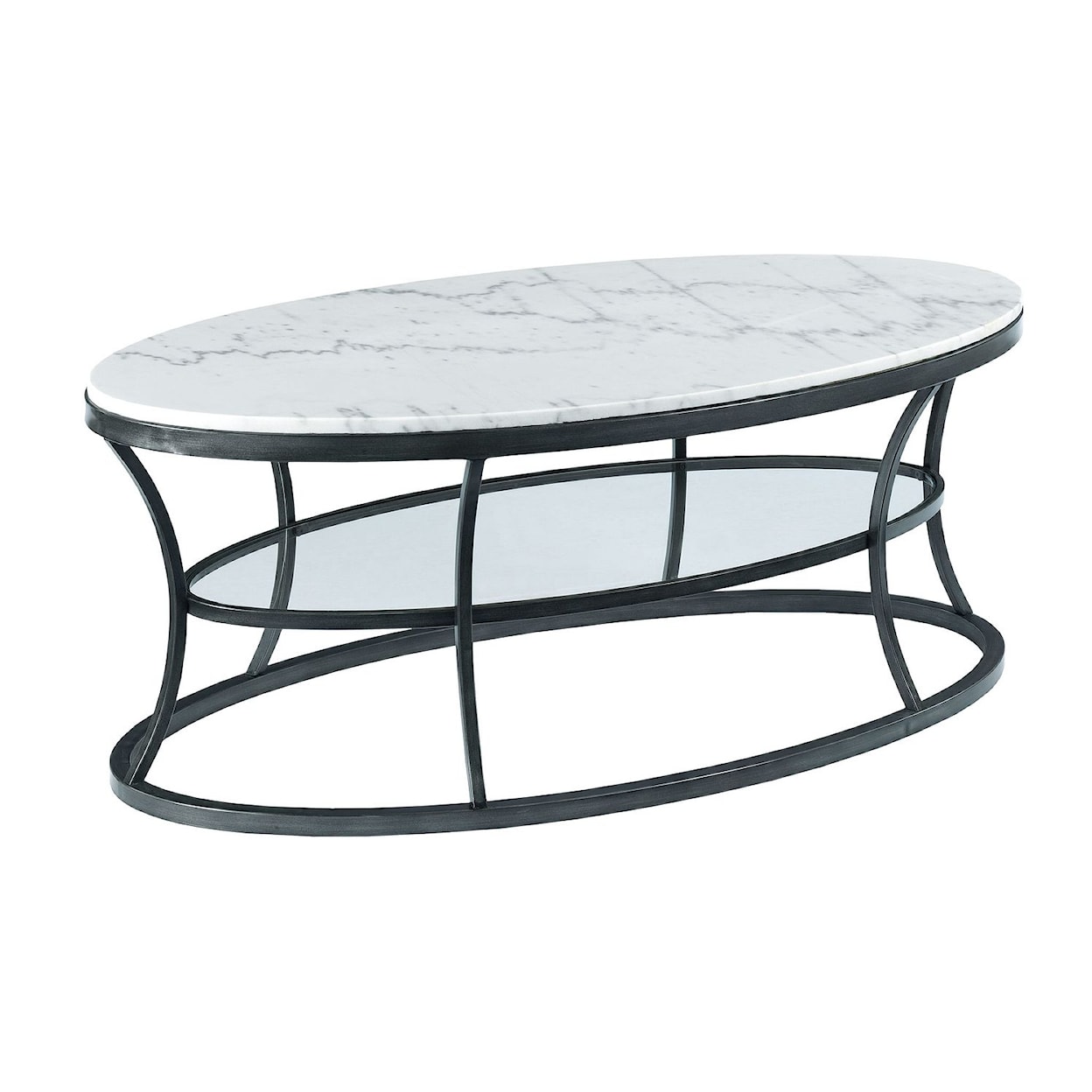 Hammary Impact Oval Cocktail Table with Marble Top