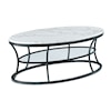 Hammary Isley Isley Oval Cocktail Table with Marble Top