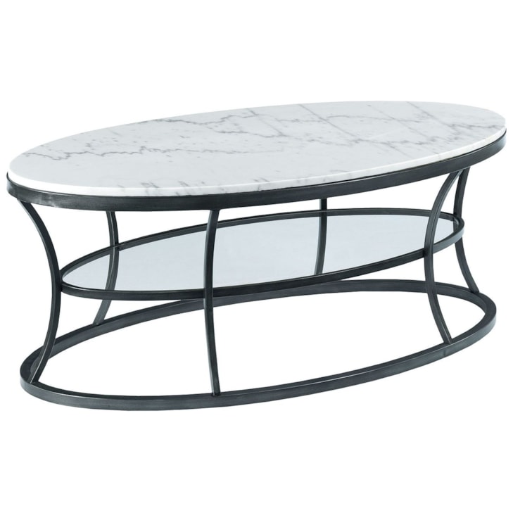 Hammary Impact Oval Cocktail Table with Marble Top