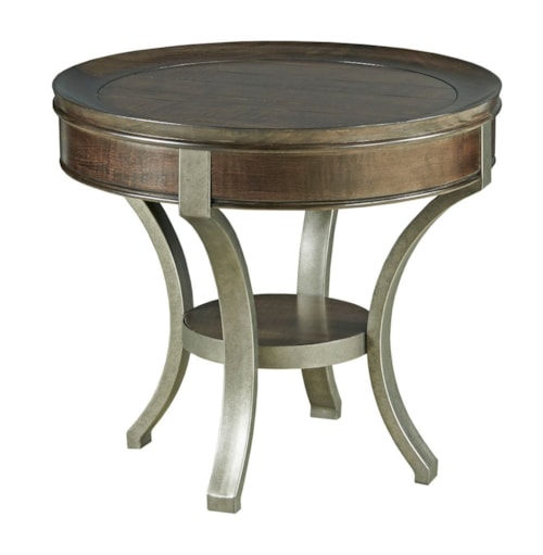 Metal Base Round End Table