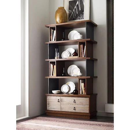Contemporary Epoque Bookcase with File Drawer
