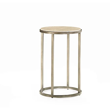 Round End Table with Bronze Finish